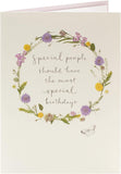 UK Greetings floral birthday card from the Into the Meadow Range featuring colorful meadow flowers and a cheerful design.
