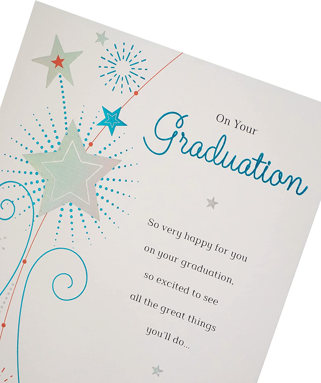 UK Greetings graduation card featuring celebratory designs and "It's Your Graduation" message, perfect for honoring graduates.