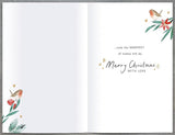UK Greetings Just for You Sister Christmas Card with gold foiled heart design, perfect for holiday greeting messages.