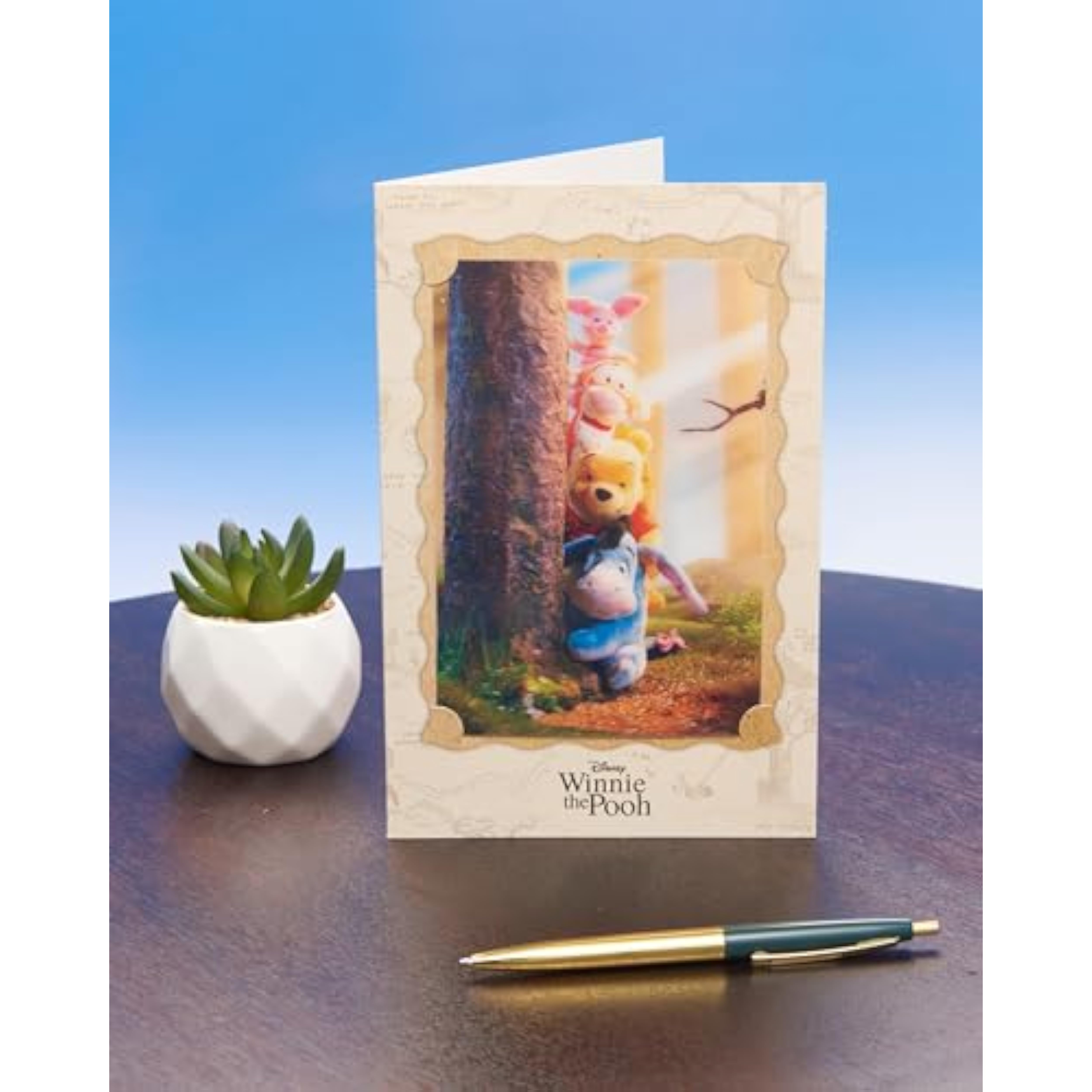 UK Greetings Disney Winnie the Pooh birthday greeting card for kids, featuring colorful 3D keepsake design for boys and girls.