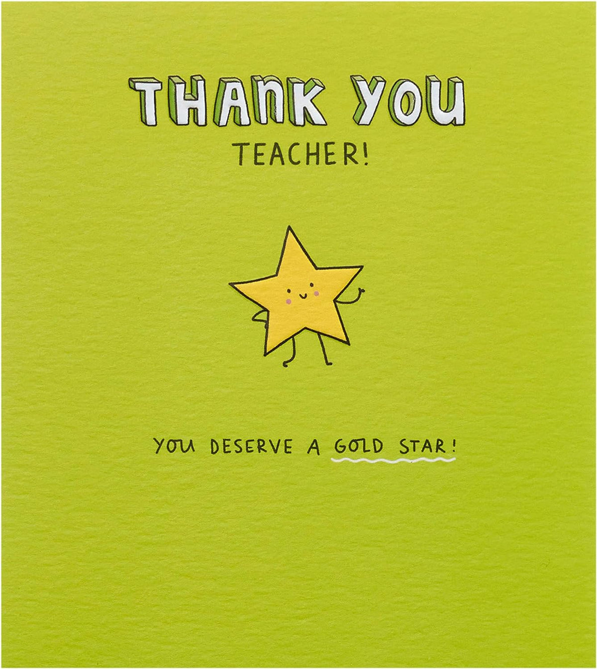 UK Greetings Kindred thank you teacher card featuring a gold star design, perfect for expressing gratitude to educators.