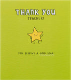 UK Greetings Kindred thank you teacher card featuring a gold star design, perfect for expressing gratitude to educators.