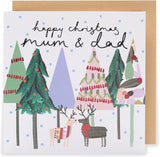 UK Greetings Kindred Christmas Card featuring a festive design for Mum and Dad, perfect for holiday greetings.
