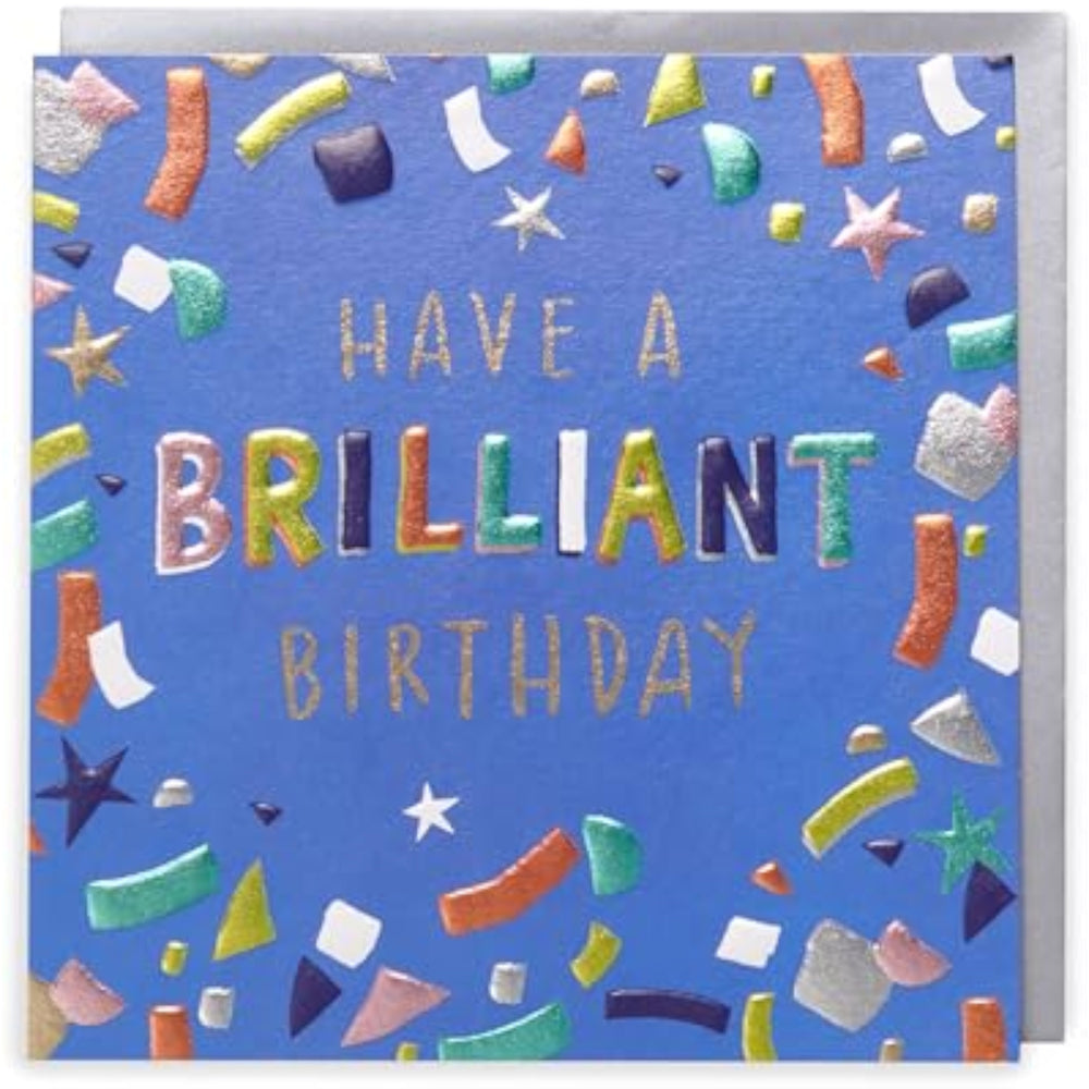 UK Greetings Kindred birthday greeting card with colorful confetti design for celebrating special occasions.