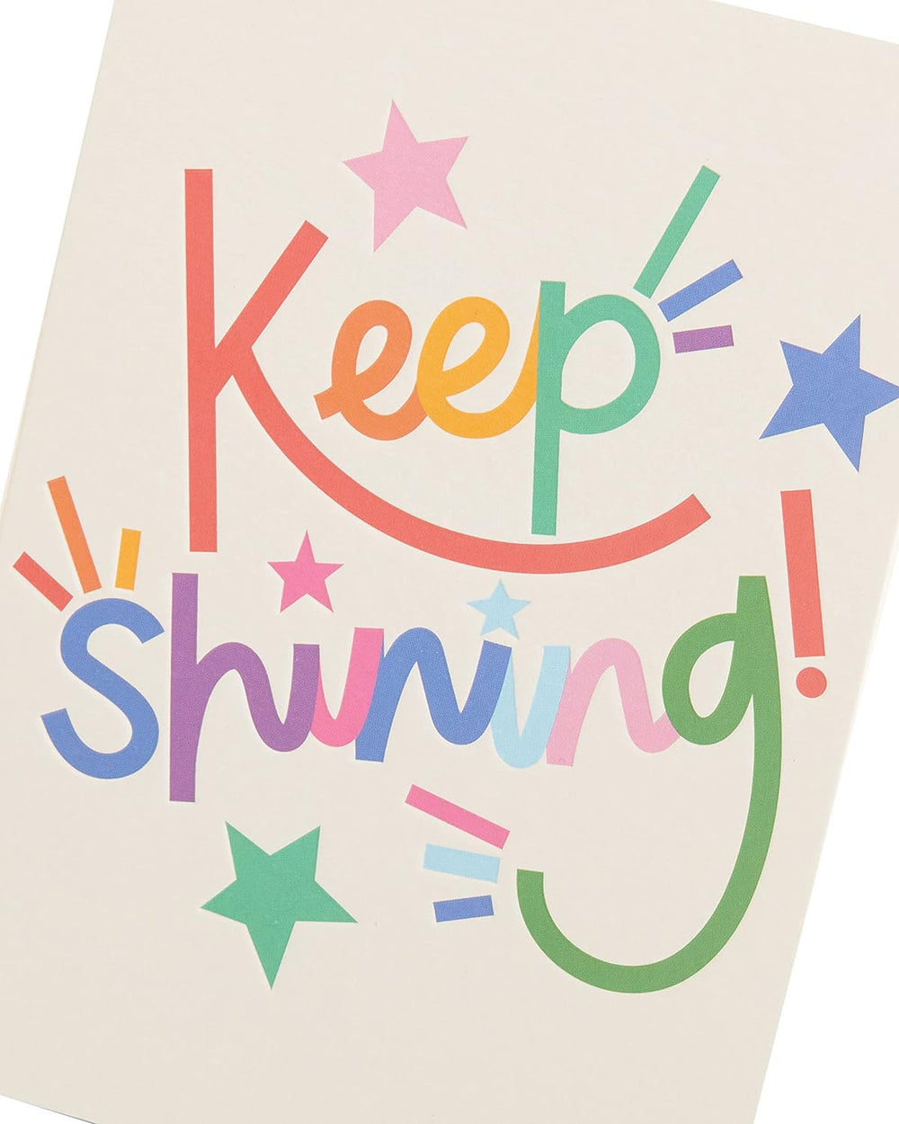 UK Greetings Kindred Keep Shining greeting card with uplifting design and heartfelt message, featuring bright, colorful artwork.