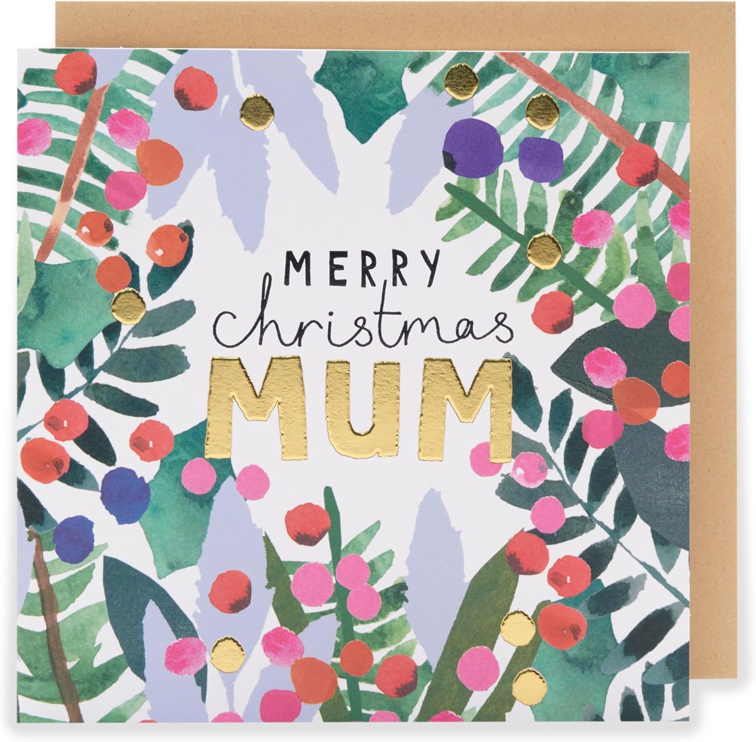 UK Greetings Merry Christmas Mum greeting card featuring festive holiday design, perfect for sending warm Christmas wishes.