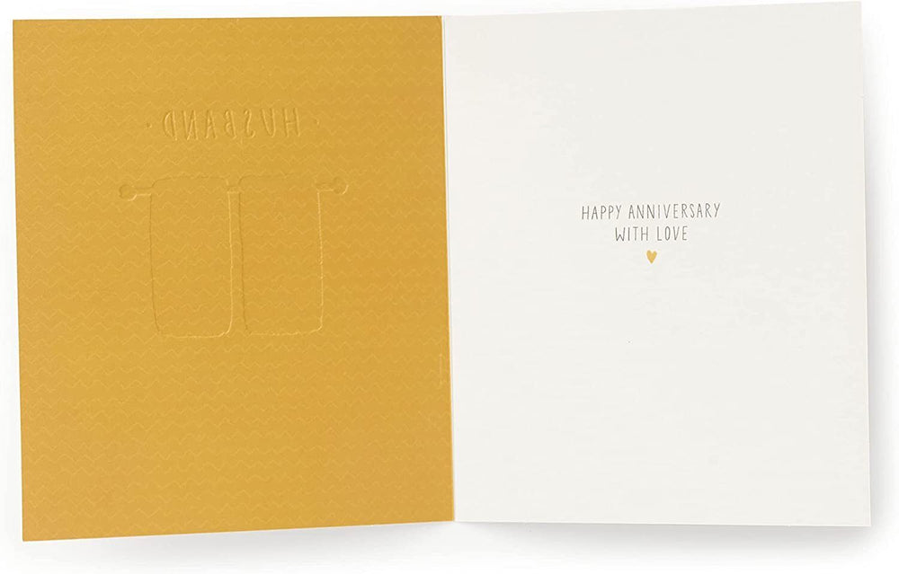 UK Greetings Kindred Range husband anniversary greeting card featuring heartfelt design and message for special occasions.