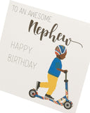 UK Greetings Kindred X Afrotouch birthday card for nephew, featuring colorful design and heartfelt message for special occasions.