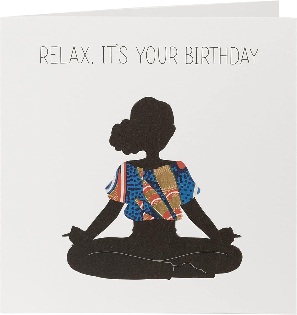 UK Greetings Kindred X Afrotouch birthday greeting card with relaxing design and vibrant colors, perfect for celebrating special occasions.