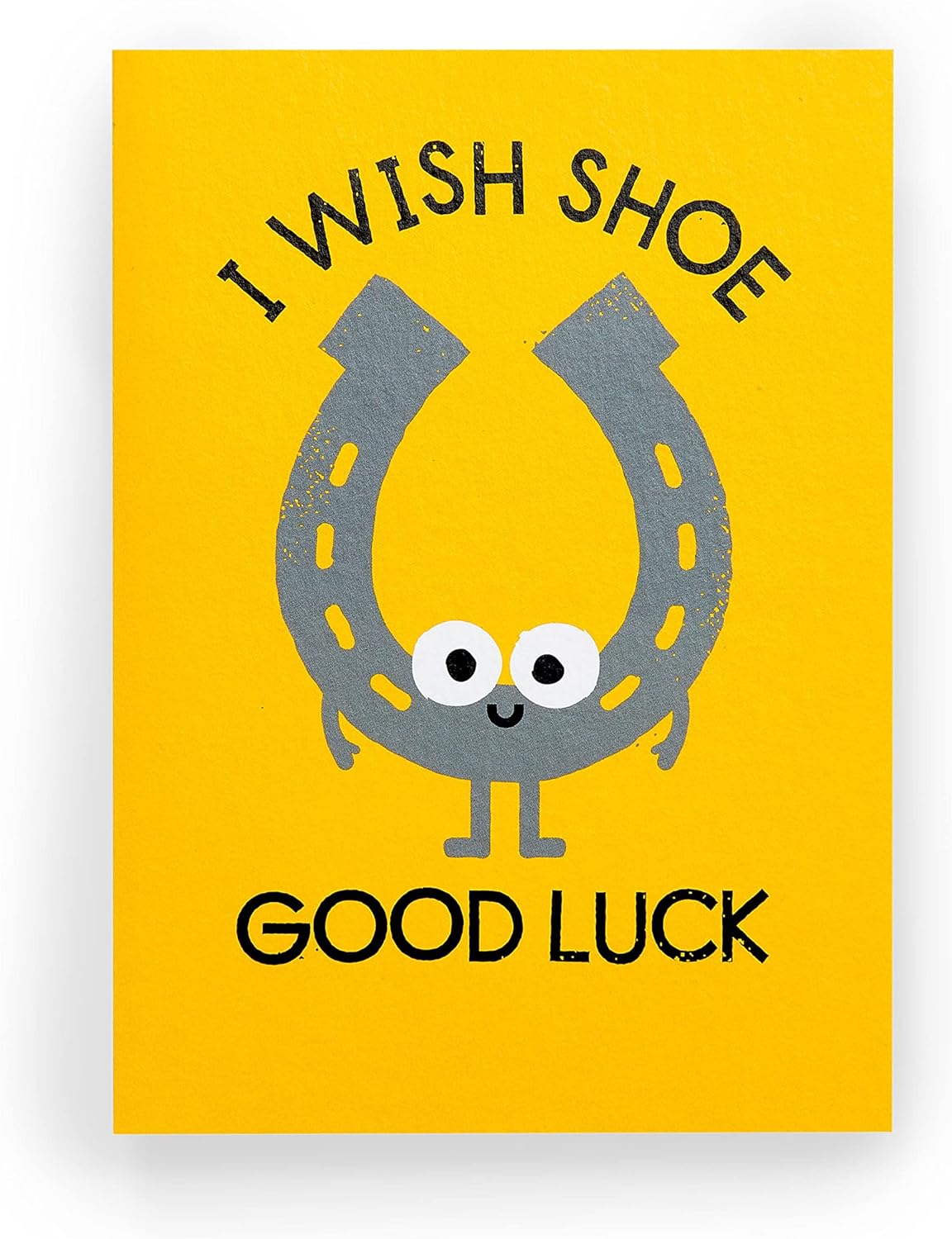 UK Greetings Kindred x David Olenick I Wish Shoe Good Luck greeting card with colorful shoe illustration.