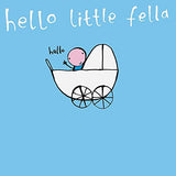 UK Greetings Little Fella Baby Boy greeting card featuring a cute design, perfect for celebrating a new arrival.