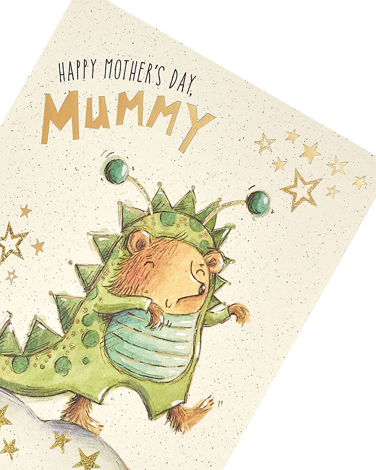 UK Greetings Little Monster Mother's Day card featuring colorful monster illustrations and heartfelt message on a greeting card.