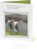 UK Greetings Long Walks humorous birthday card featuring a pub in the distance illustration, perfect for celebrating with humor.