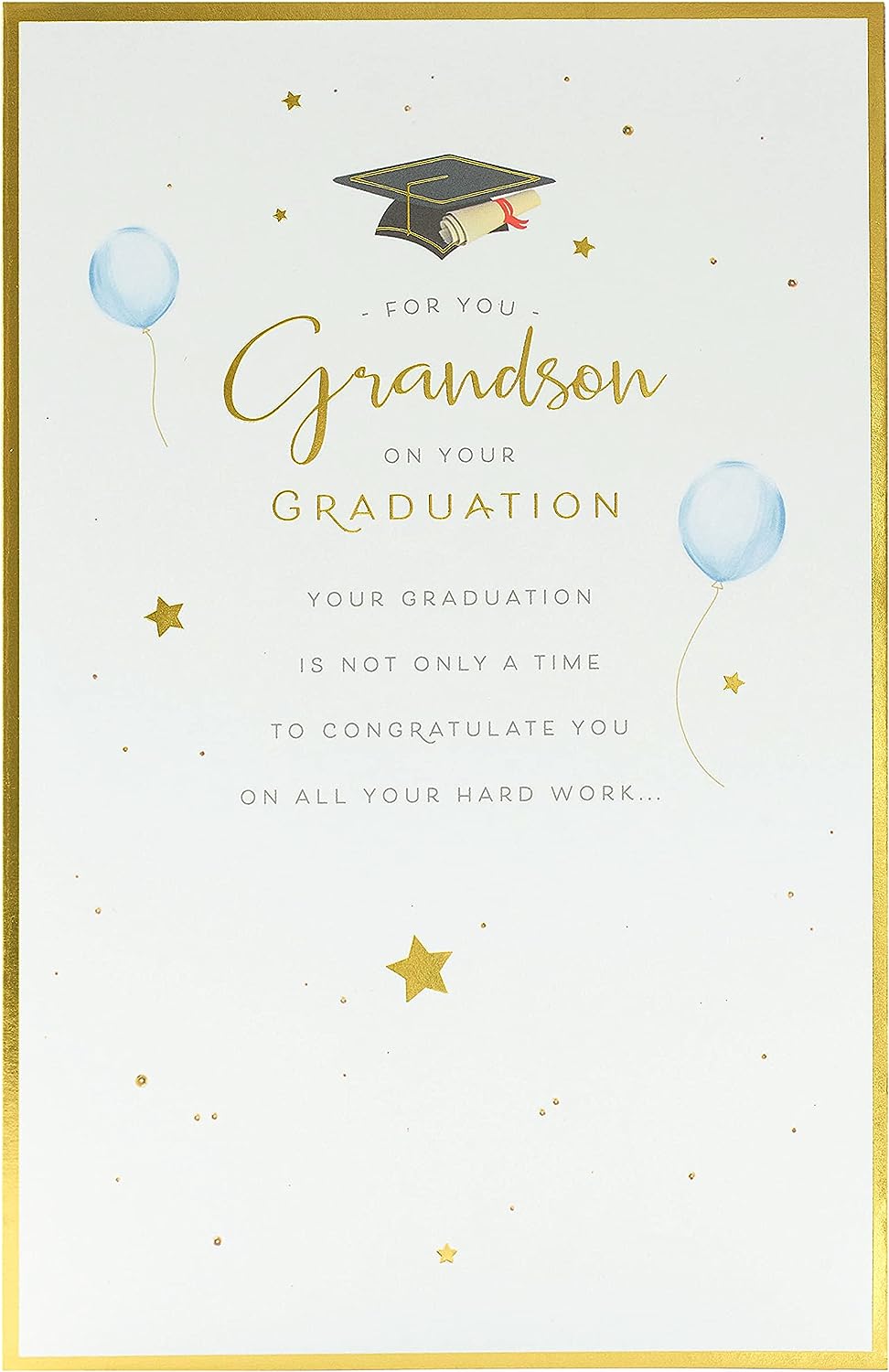 UK Greetings congratulation card for grandson on graduation, featuring a lovely design suitable for celebrating his achievement.
