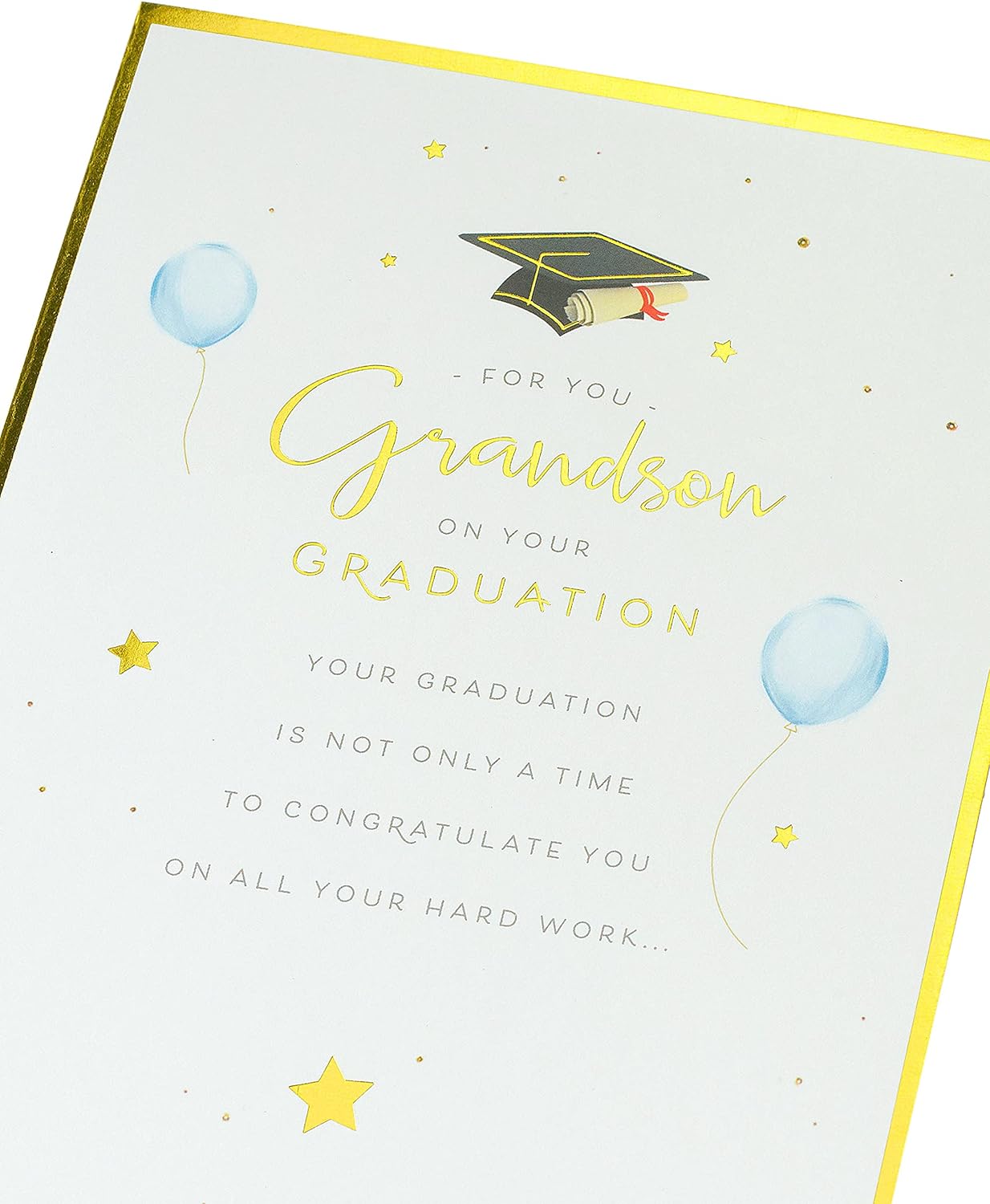 UK Greetings congratulation card for grandson's graduation, featuring a lovely design, perfect for celebrating his achievement.
