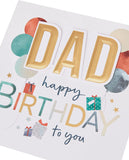 UK Greetings birthday greeting card for dad with a lovely design and colorful balloons, ideal for celebrating birthdays.