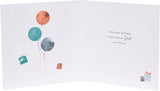 UK Greetings birthday greeting card with colorful balloon design for dads, featuring cheerful artwork and heartfelt message.