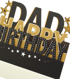 UK Greetings birthday greeting card with lovely design and 3D pop-up lettering for Dad, featuring a cheerful birthday message.