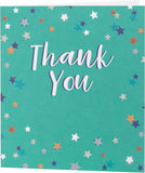 UK Greetings Braille thank you card with a starry design, featuring lovely artwork and embossed Braille text for appreciation.