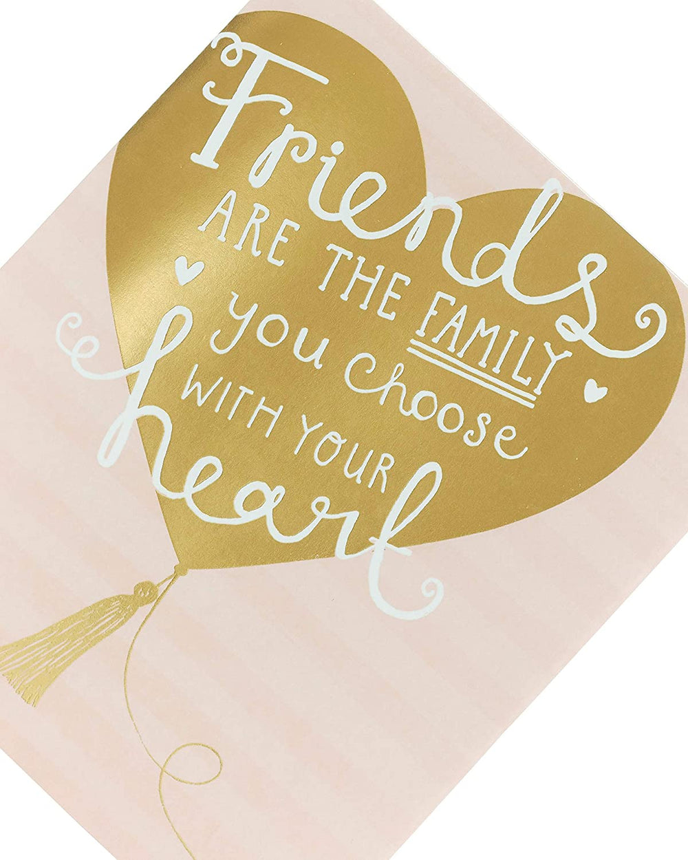 UK Greetings Lovely Friend birthday card featuring heartfelt message about friends being chosen family, with colorful floral design.