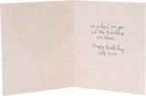 UK Greetings birthday greeting card featuring a heartfelt message about friends being the family you choose, with cheerful floral design.