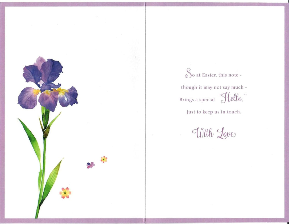 UK Greetings Easter card with glitter finish and lovely verse, featuring a festive design for celebrating Easter.