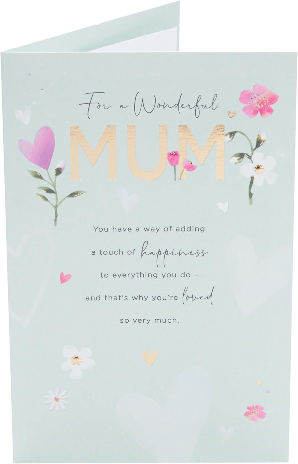 UK Greetings Loving Design Mum birthday card featuring colorful floral artwork and heartfelt message for special occasions.