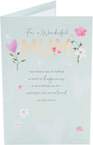 UK Greetings Loving Design Mum birthday card featuring colorful floral artwork and heartfelt message for special occasions.