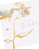UK Greetings Luxury Foil Flower Birthday Card from the Elegant Camden Collection, featuring a shiny foil floral design.