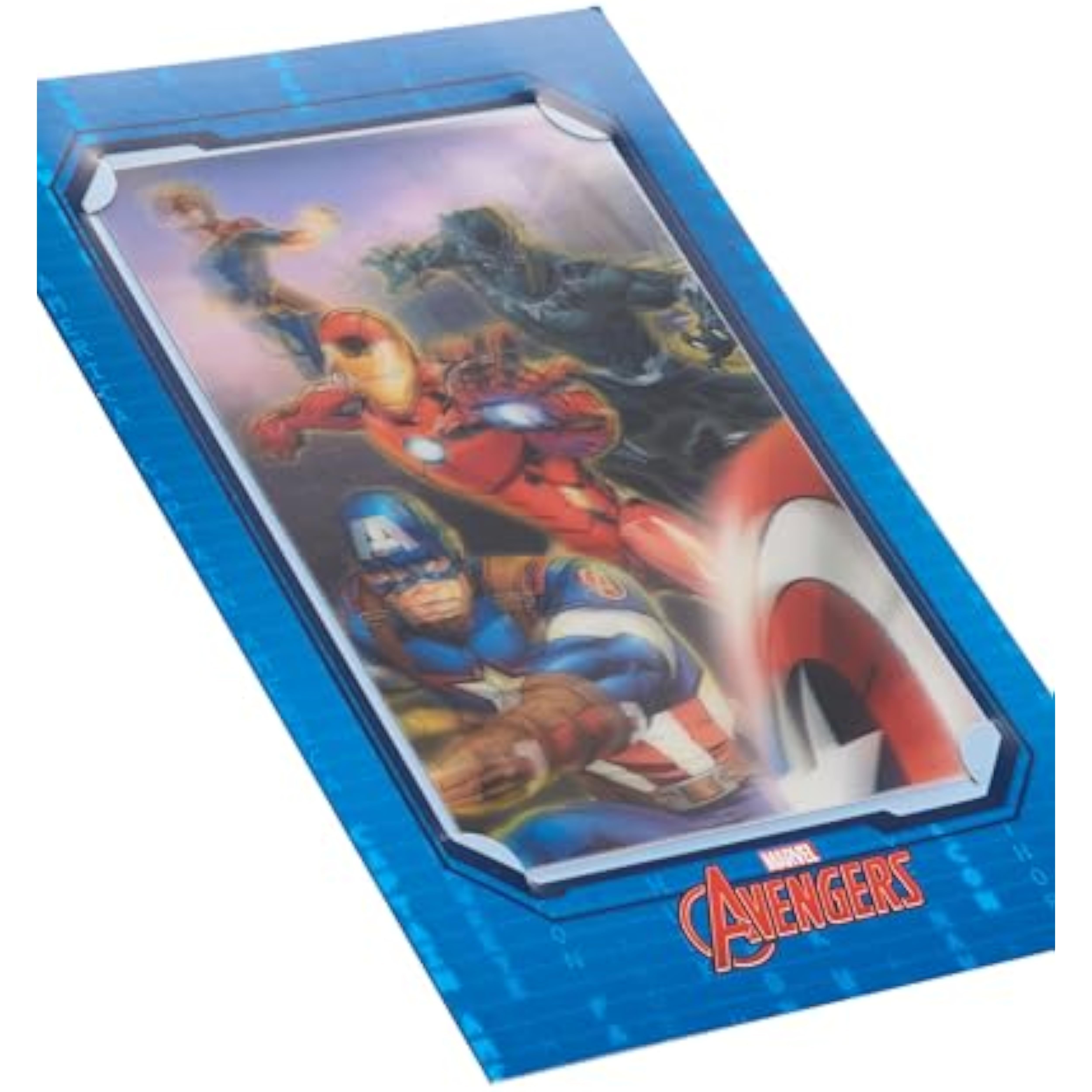 Marvel Avengers 3D keepsake birthday card for boys by UK Greetings featuring superhero characters and vibrant design.