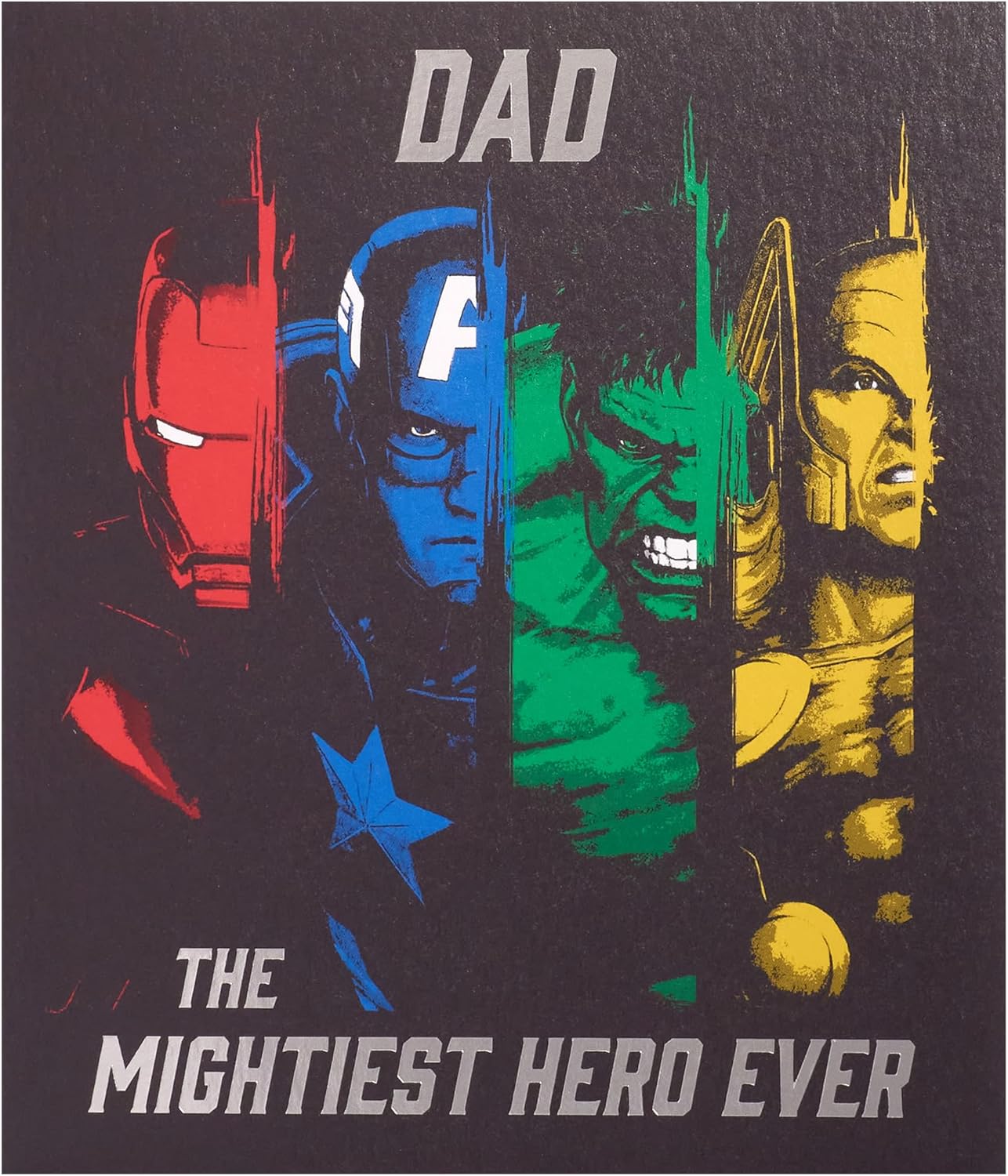 UK Greetings Marvel Avengers Dad birthday card featuring a superhero design with the Mightiest Hero theme for special occasions.