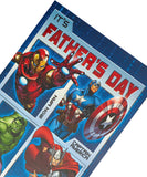 UK Greetings Marvel Avengers Father's Day greeting card featuring superhero characters and bold design for special dad moments.