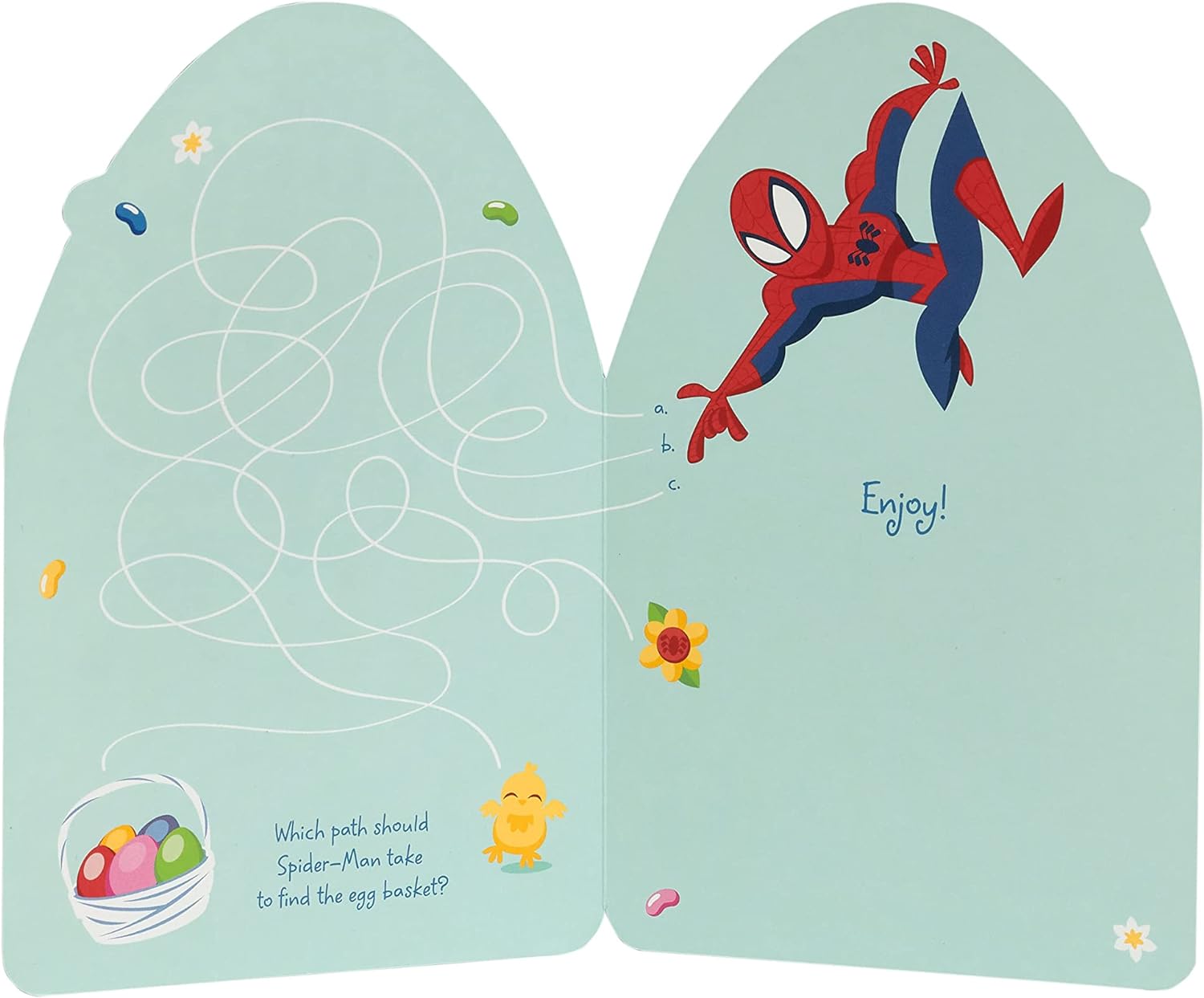 Marvel Easter card for him featuring Spider-Man design from UK Greetings, with a matching envelope on a white background.