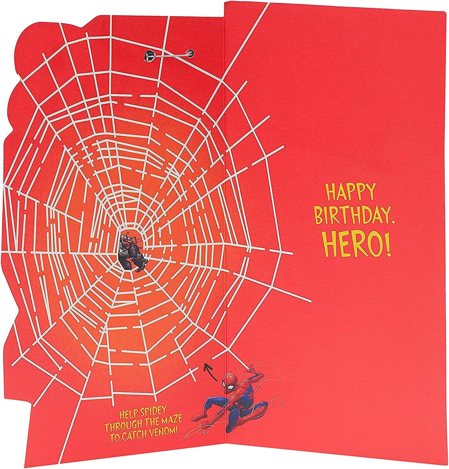 Marvel Spiderman birthday greeting card for 8th birthday by UK Greetings, featuring Spiderman design on colorful card.