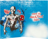 UK Greetings Marvel Spiderman birthday card featuring Spider-Man illustration for celebrating special occasions.