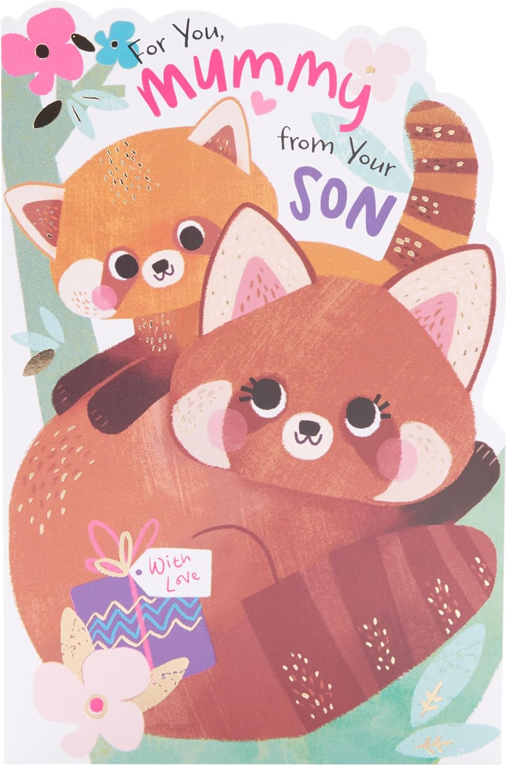 UK Greetings Mother's Day card for Mummy from son featuring a cute animal design, perfect for celebrating Mother's Day.