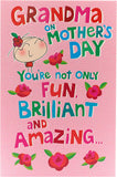 UK Greetings Mother's Day card for Grandma from grandchild, colorful fun greeting card celebrating grandma on Mother's Day