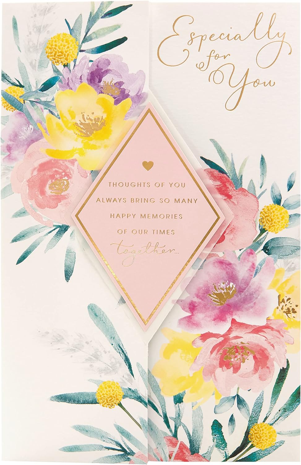 UK Greetings Mother's Day card with envelope featuring a beautiful floral design, perfect for celebrating mothers.