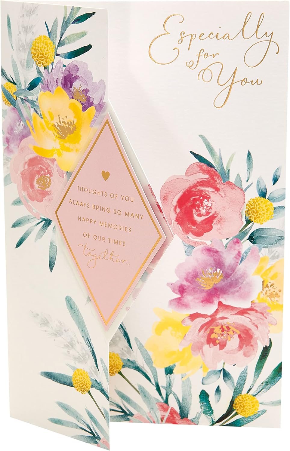 UK Greetings Mother's Day card with envelope featuring a beautiful floral design, perfect for celebrating moms.