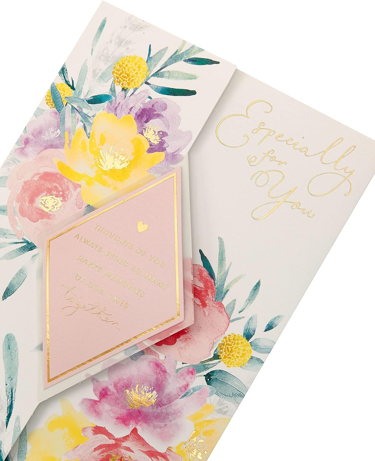 UK Greetings Mother's Day card with envelope featuring a beautiful floral design, perfect for celebrating moms.