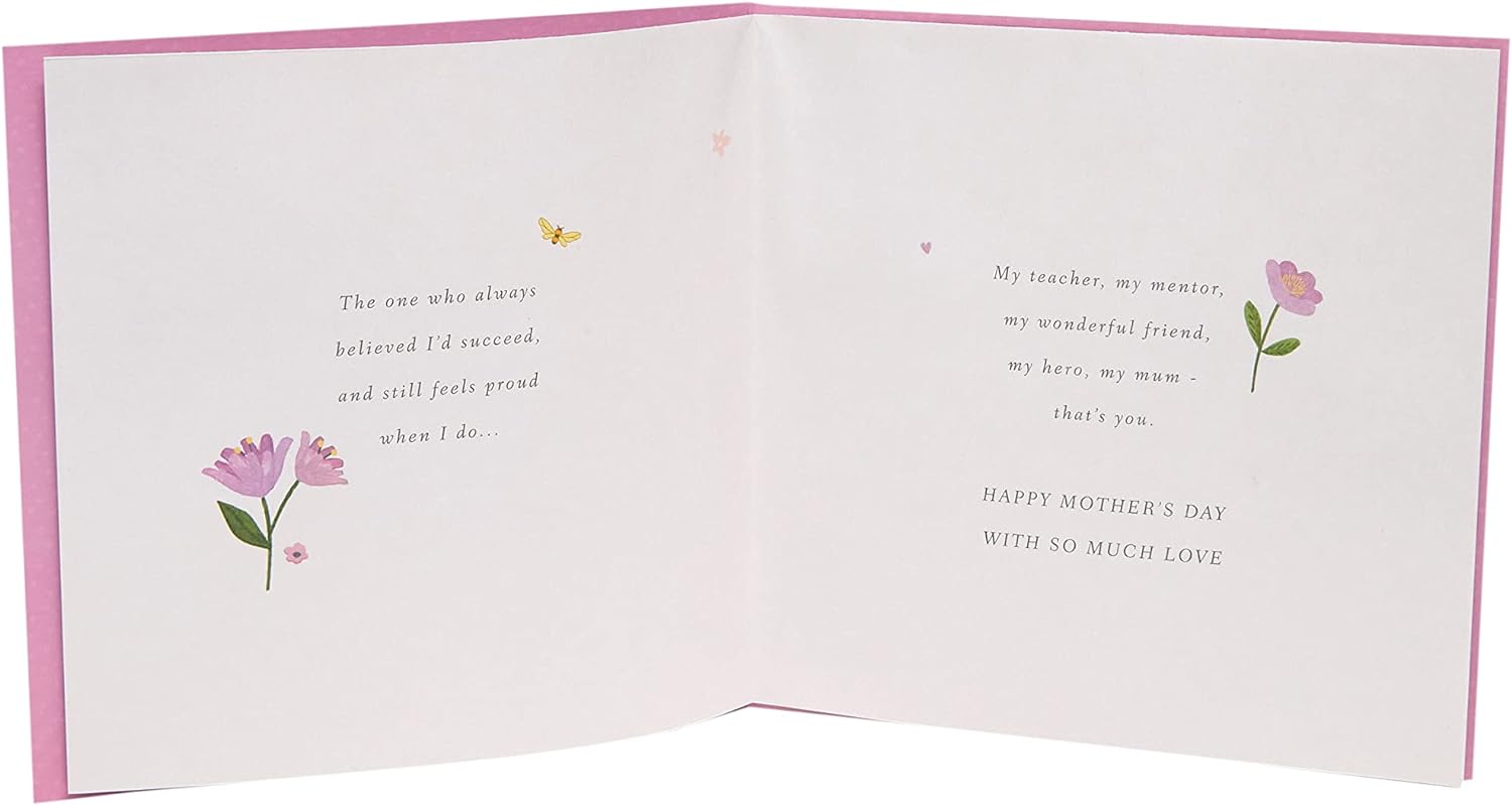 UK Greetings Mother's Day greeting card with bold letter design, dark blue color, and envelope, 210 x 210mm.