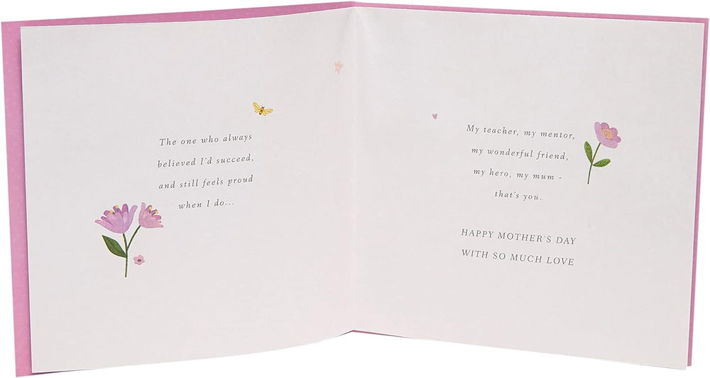 UK Greetings Mother's Day greeting card with bold letter design, dark blue color, and envelope, 210 x 210mm.