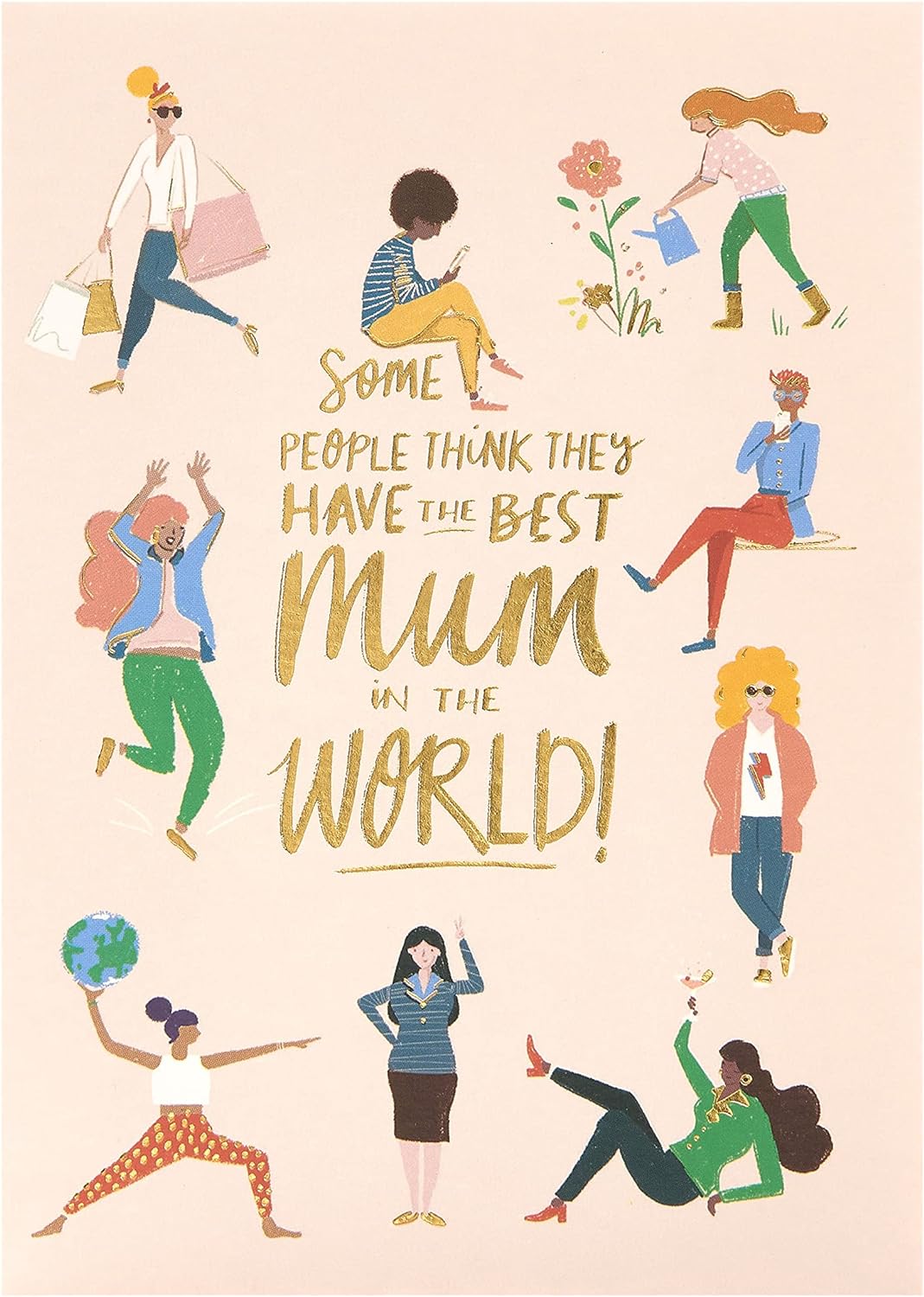 UK Greetings Mother's Day card with envelope, featuring a lovely illustration design, 140 x 195mm greeting card.