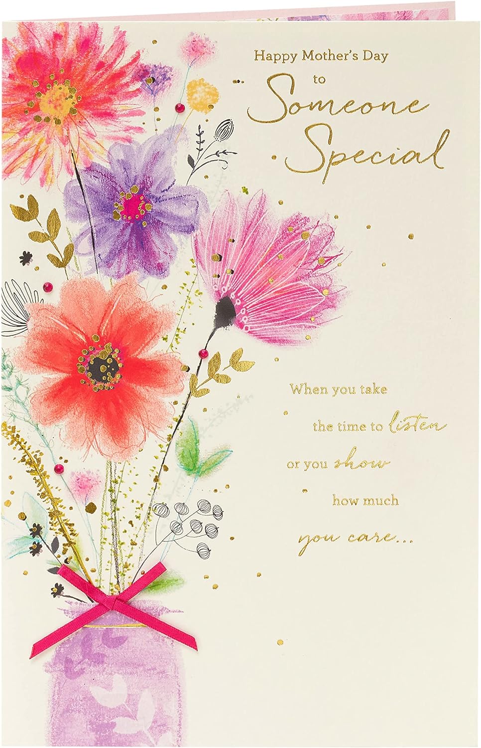 UK Greetings Mother's Day card with envelope featuring Someone Special design, ideal for celebrating moms with a heartfelt message.