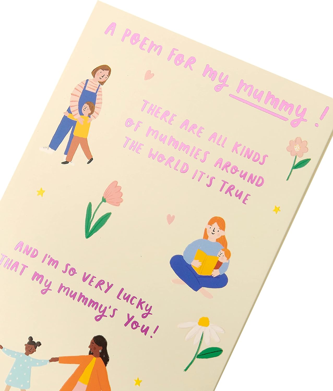 UK Greetings Mother's Day card with envelope featuring a sweet mummy design, measuring 149 x 229mm, greeting card for moms.