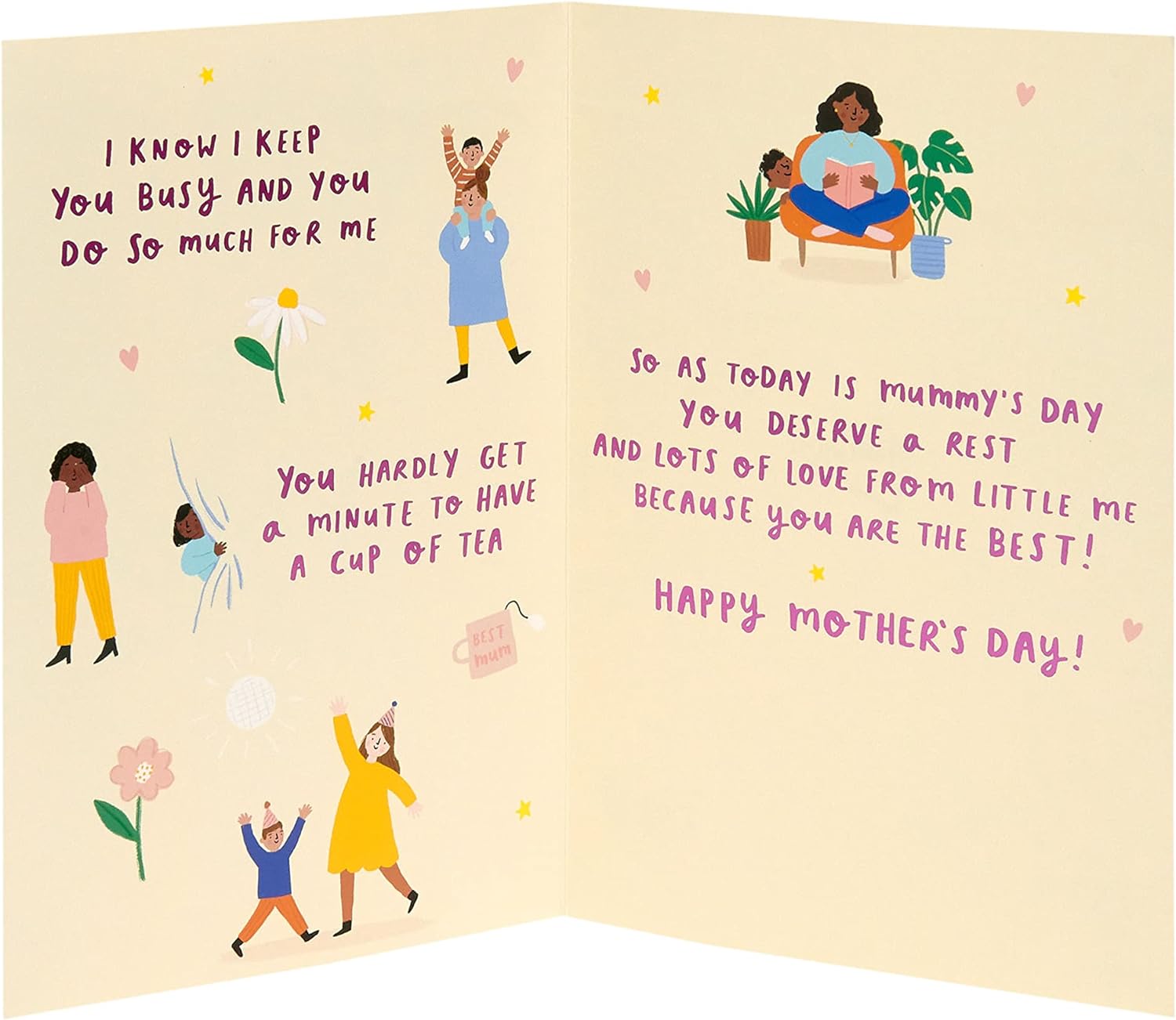 UK Greetings Mother's Day card with envelope, featuring a sweet mummy design, measuring 149 x 229mm.
