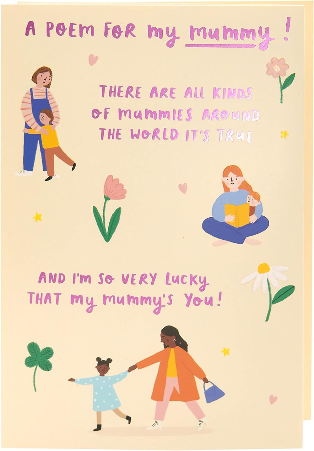 UK Greetings Mother's Day card with envelope featuring a sweet mummy design, measuring 149 x 229mm, perfect for celebrating moms.