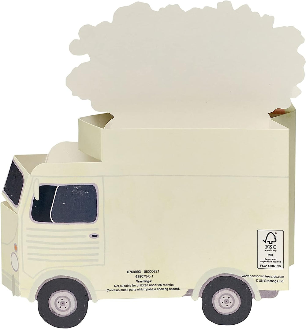 UK Greetings Mum 3D pop-up flower van birthday card with vibrant floral design and detailed craftsmanship.