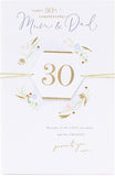 UK Greetings Mum and Dad 30th Anniversary Card, a greeting card with heartfelt design for parents' special celebration.