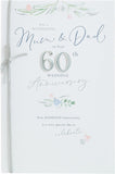 UK Greetings Mum & Dad 60th Wedding Anniversary greeting card featuring elegant design and heartfelt message for special celebration.